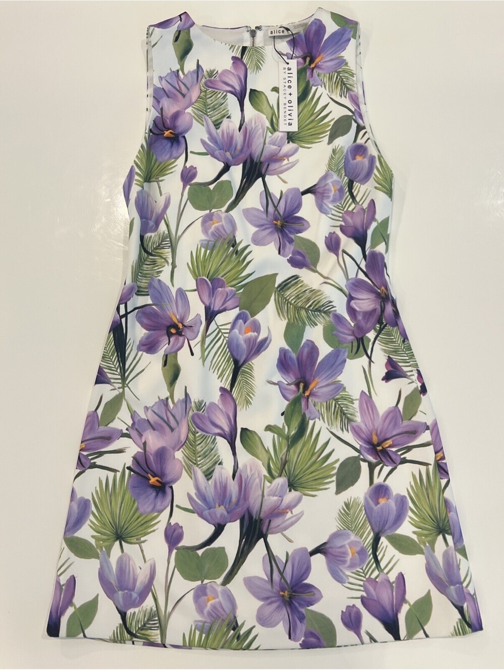 $440 Alice + Olivia Clyde Floral Sleeveless A-line Dress Size 2 - Picture 4 of 11